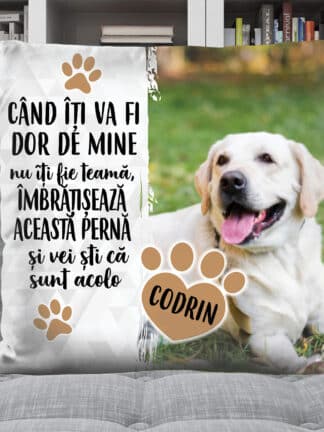 Pernă personalizată - Îmbrățișează-mă când ți-e dor de mine