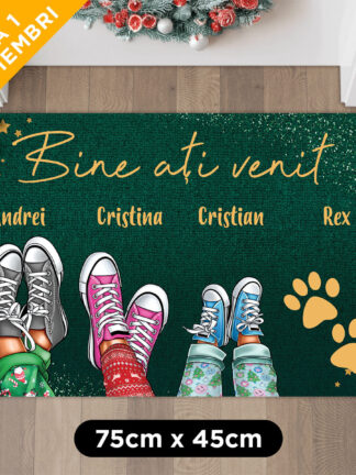 Covoraș personalizat - Încălțămintea familiei - Sărbători