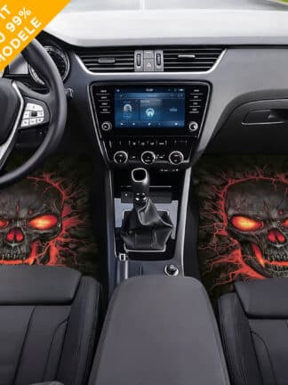 Covorașe auto personalizate „Inferno Skull” cu textul tău