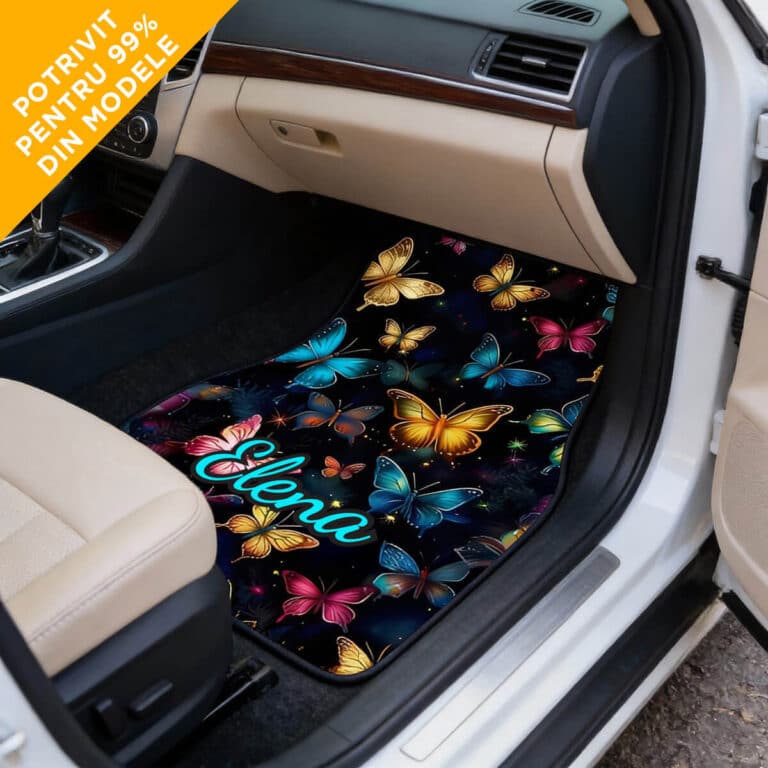 Covorașe cu fluturi pentru mașină- Personalizate cu numele tău