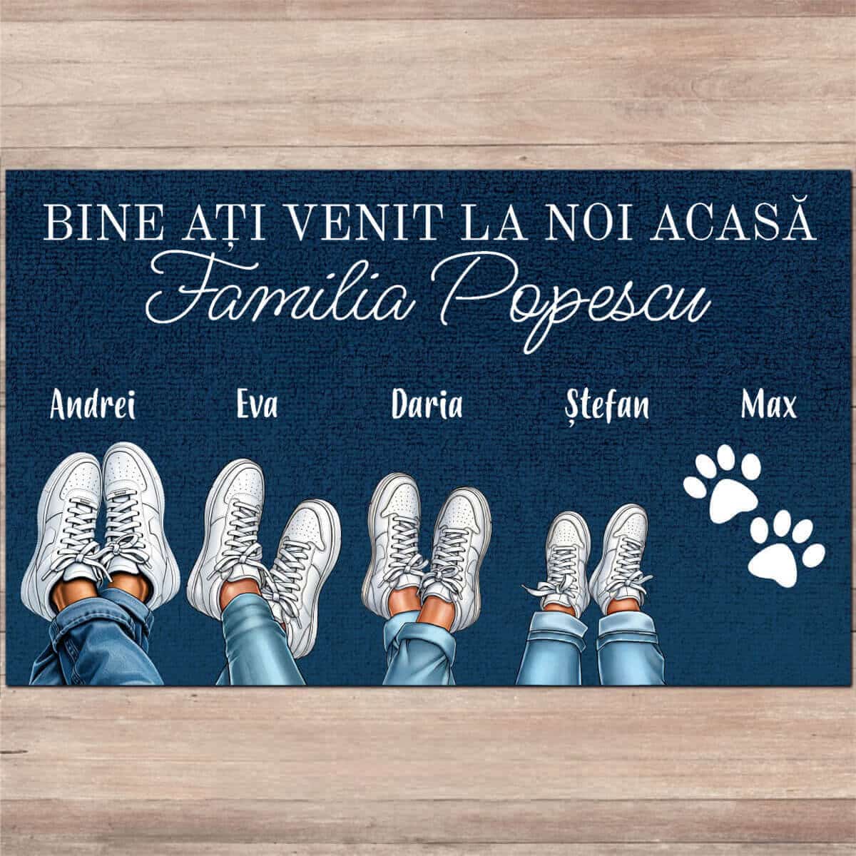 Covoraș personalizat - Adidașii familiei