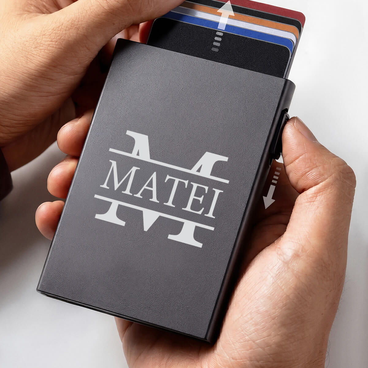 Portcard personalizat din aluminiu